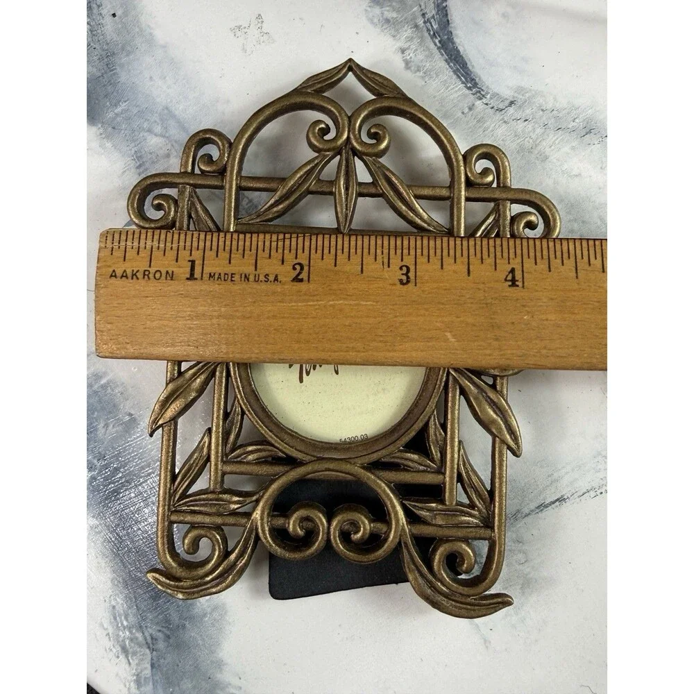 Vtg Terragrafics Art Nouveau Frames Metal Ornate Brass Color Rectangular 5.5x4.5